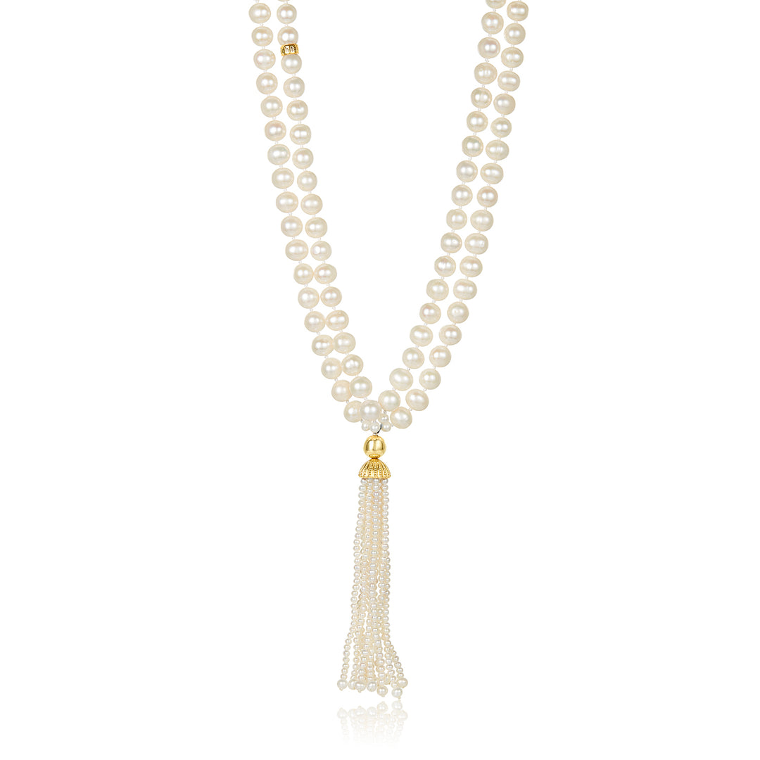 Double Tassel Pearl Necklace