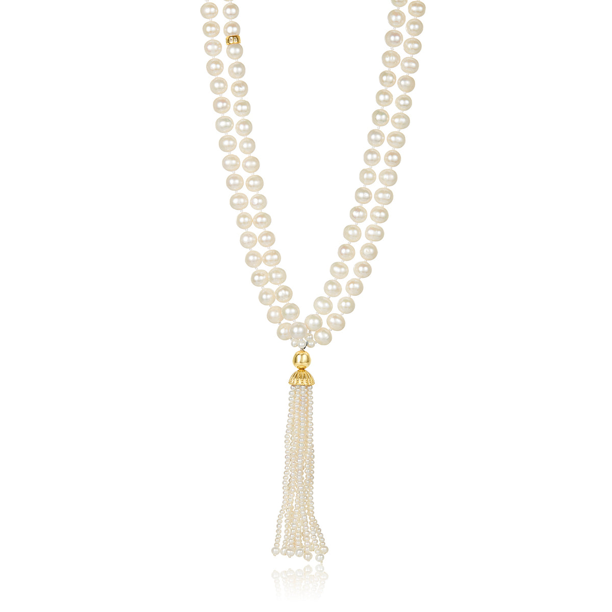 Single tassel pearl necklace
