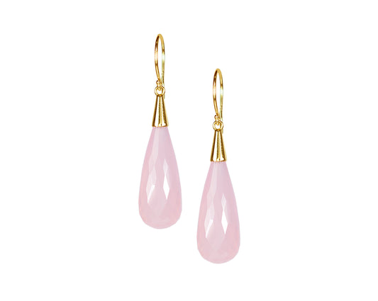 Nehita Pink Chalcedony Drop Earring