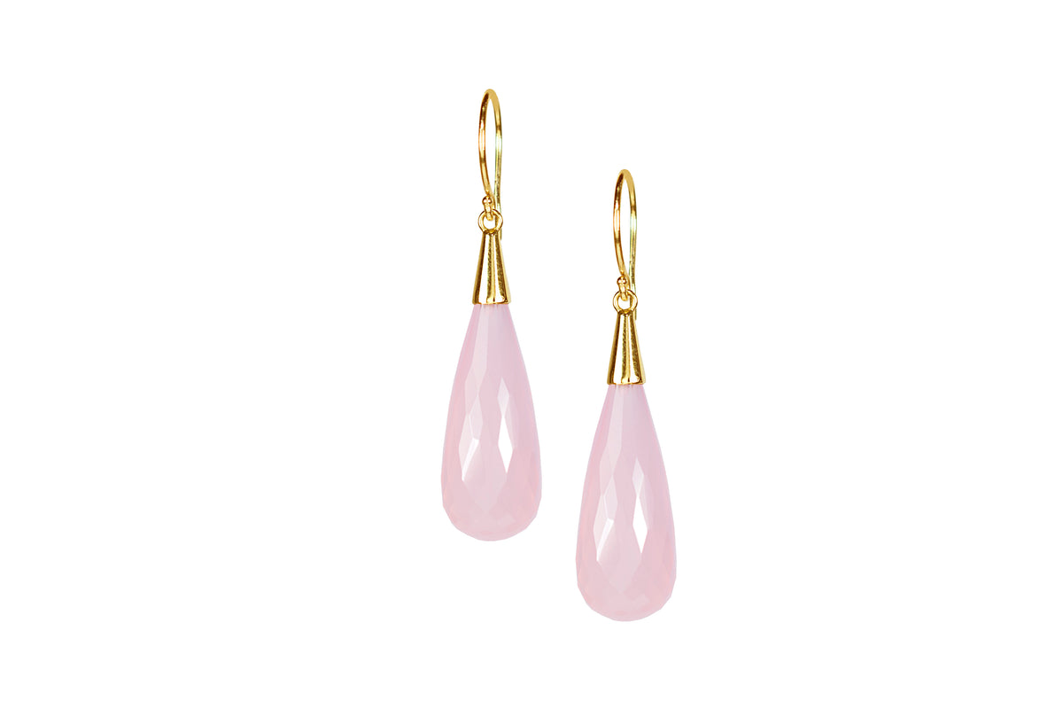 Nehita pink chalcedony drop earring