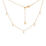 Load image into Gallery viewer, Five Mini Cross Charm Necklace ~ Rose Gold
