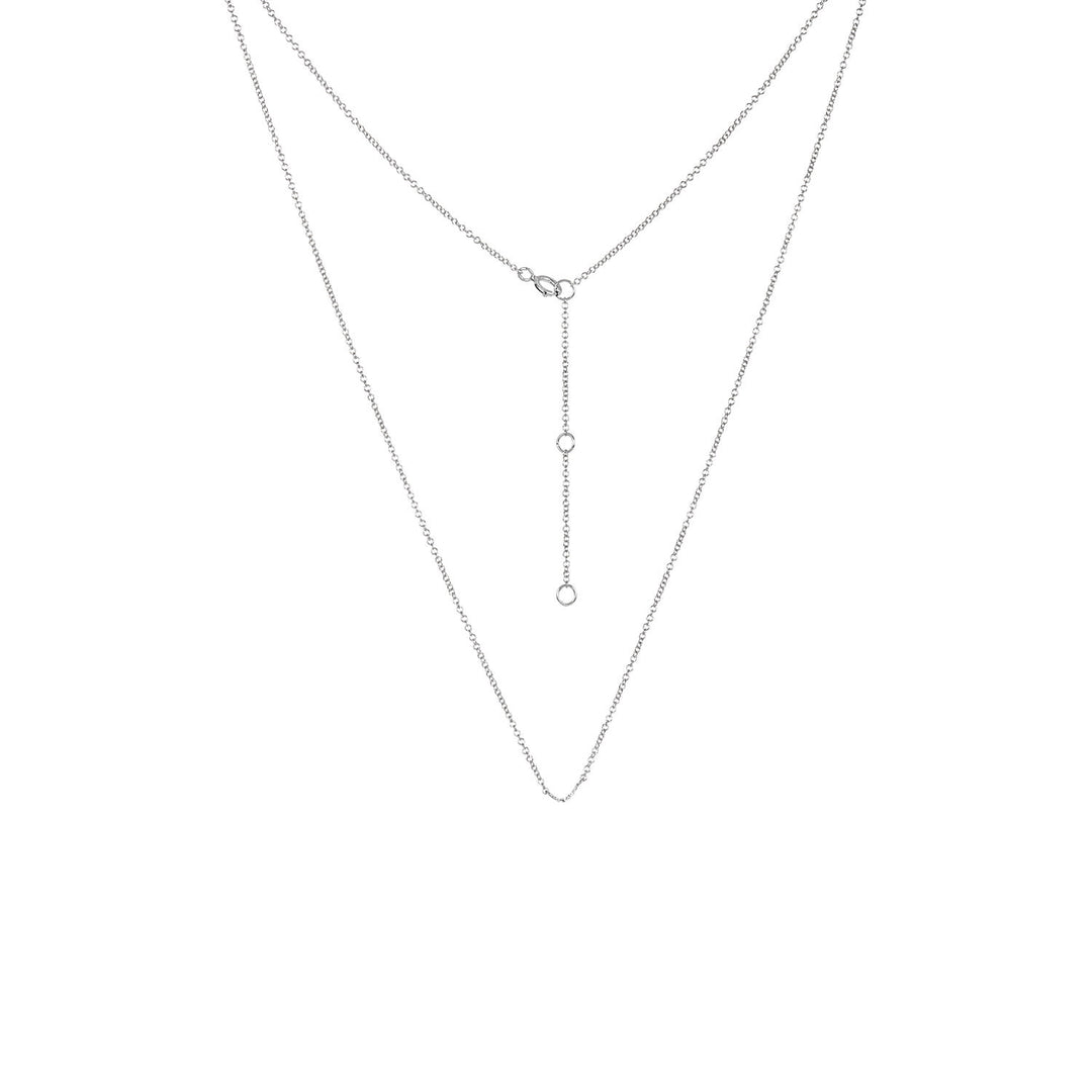 Adjustable White Gold Chain Necklace 16 - 18 inches