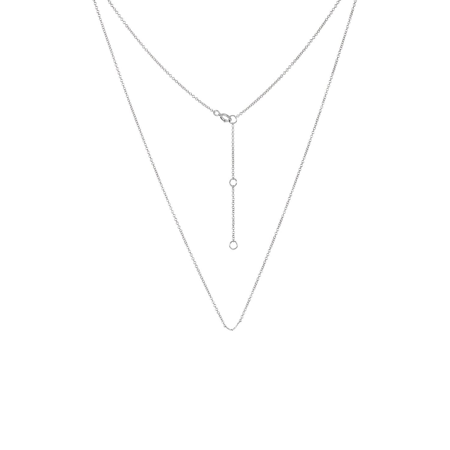 Adjustable White Gold Chain Necklace 16 - 18 inches