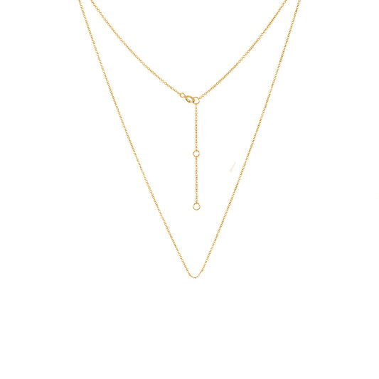 Adjustable Yellow Gold Chain Necklace 16 - 18 inches
