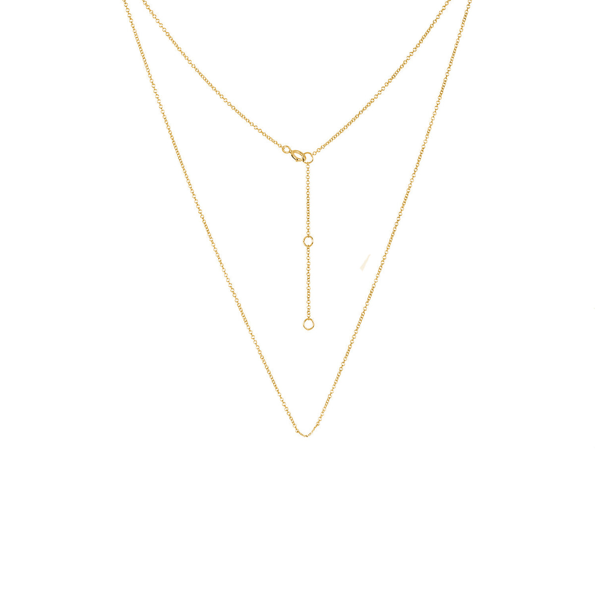 Adjustable white gold chain necklace 16   18 inches