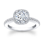 Load image into Gallery viewer, Cushion-Cut Diamond Halo Ring
