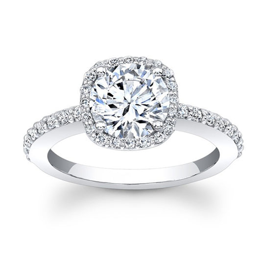 Cushion-Cut Diamond Halo Ring