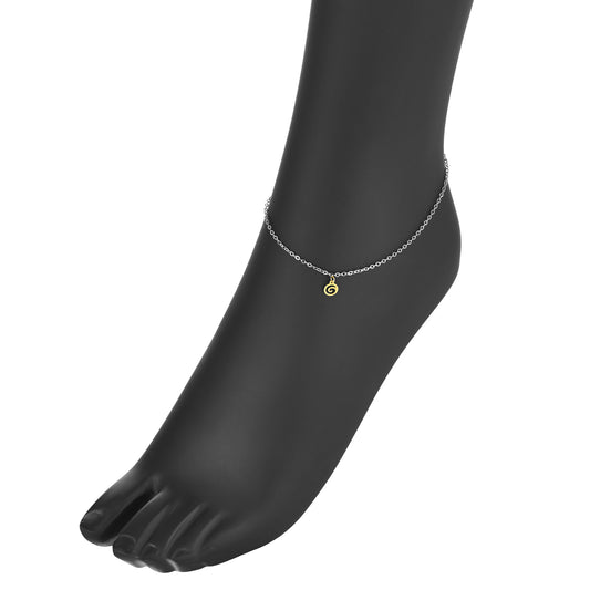 Yellow Gold Single Charm Anklet