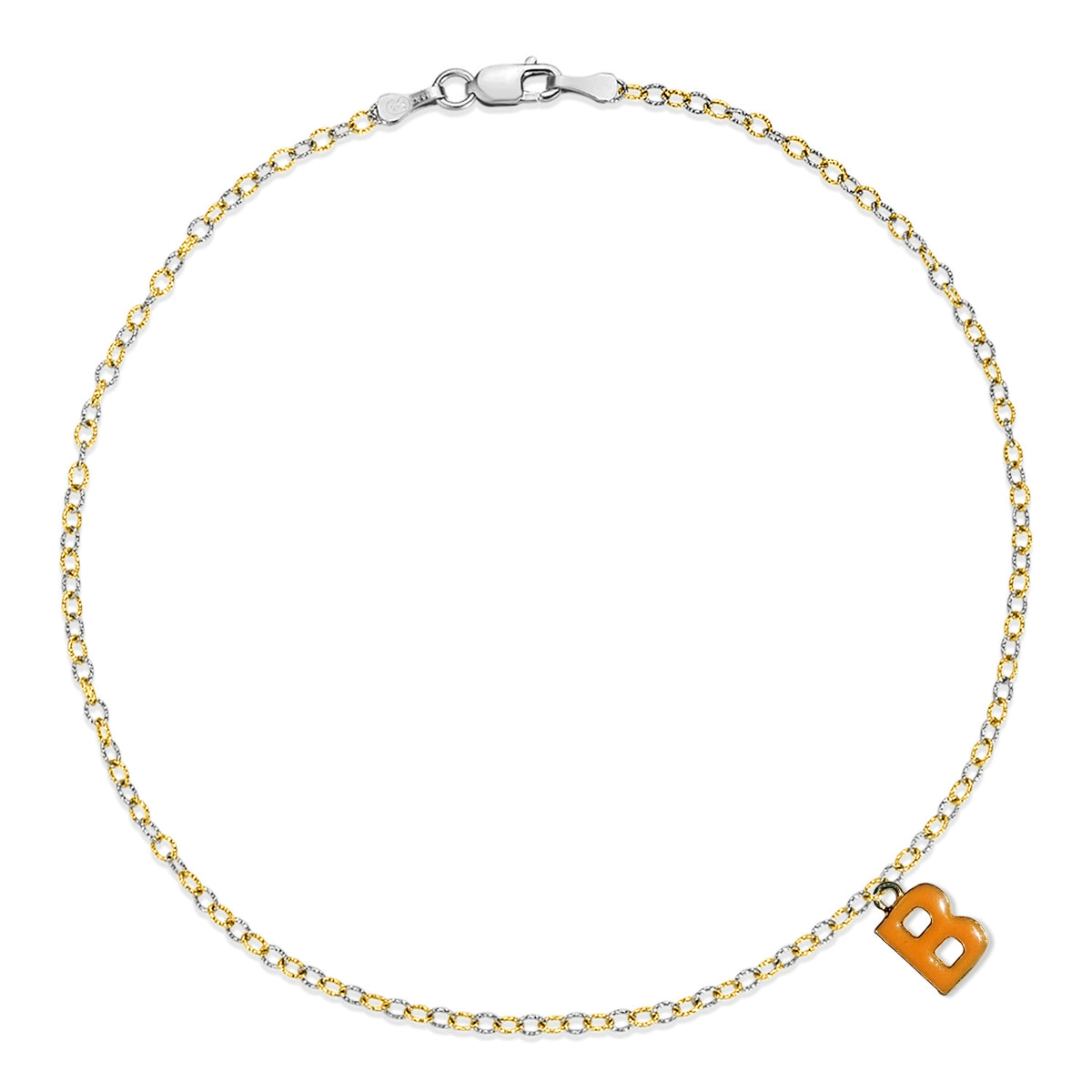 Nehita two tone b charm anklet