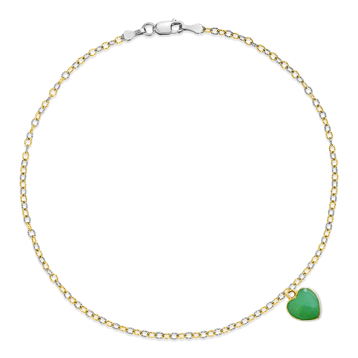 Nehita two tone blue heart charm anklet
