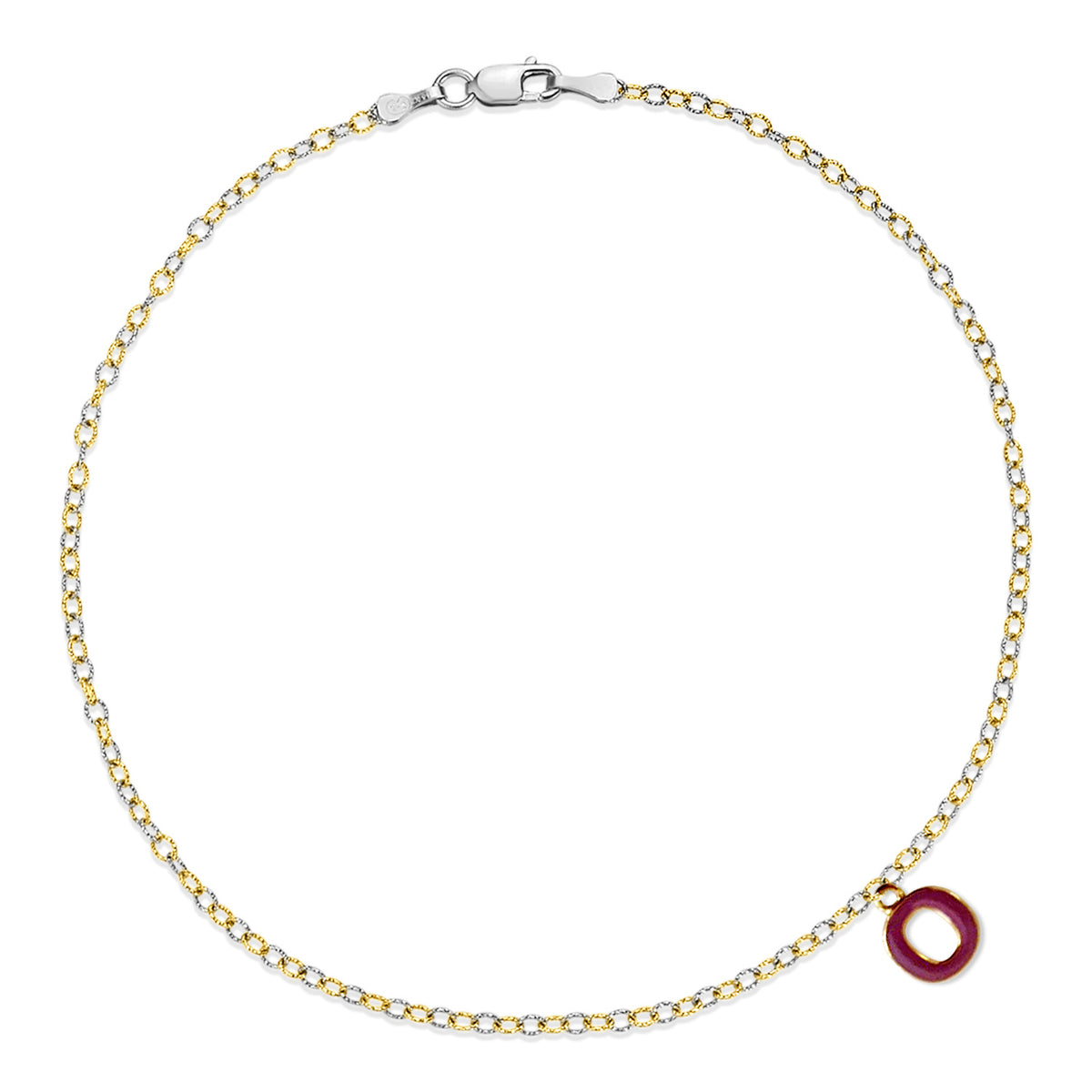 Nehita two tone o charm anklet