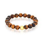 Load image into Gallery viewer, 14 Karat Gold Ball Tiger Eye Bracelet
