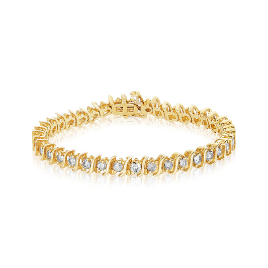 Nehita Yellow Gold & Diamond Tennis Bracelet
