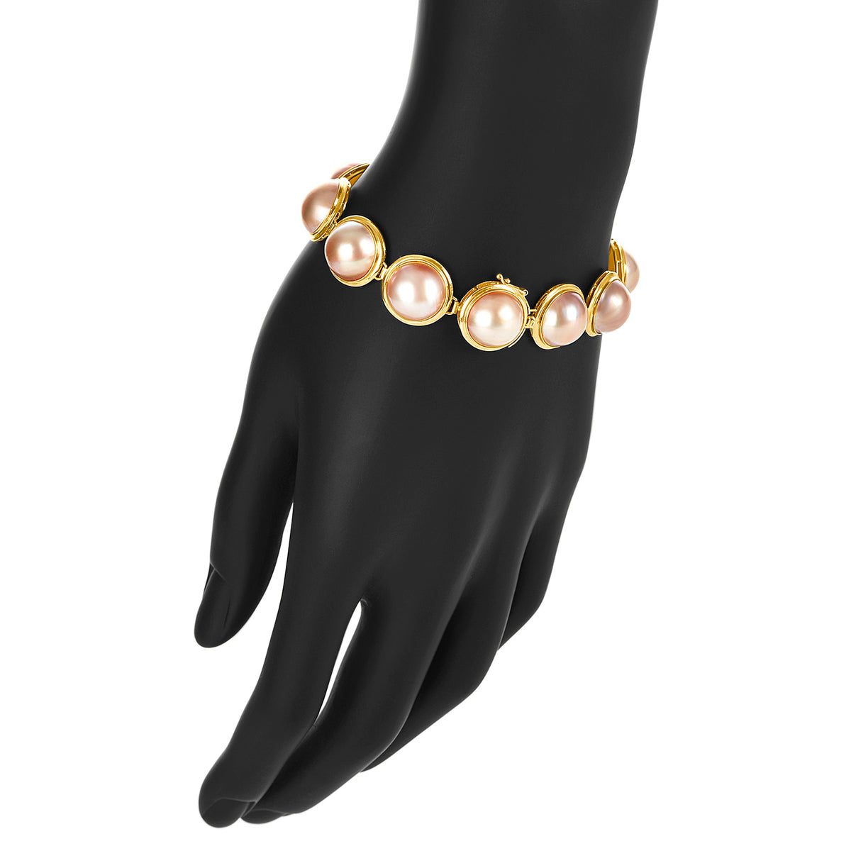 Bezel cultured pearl  bracelet