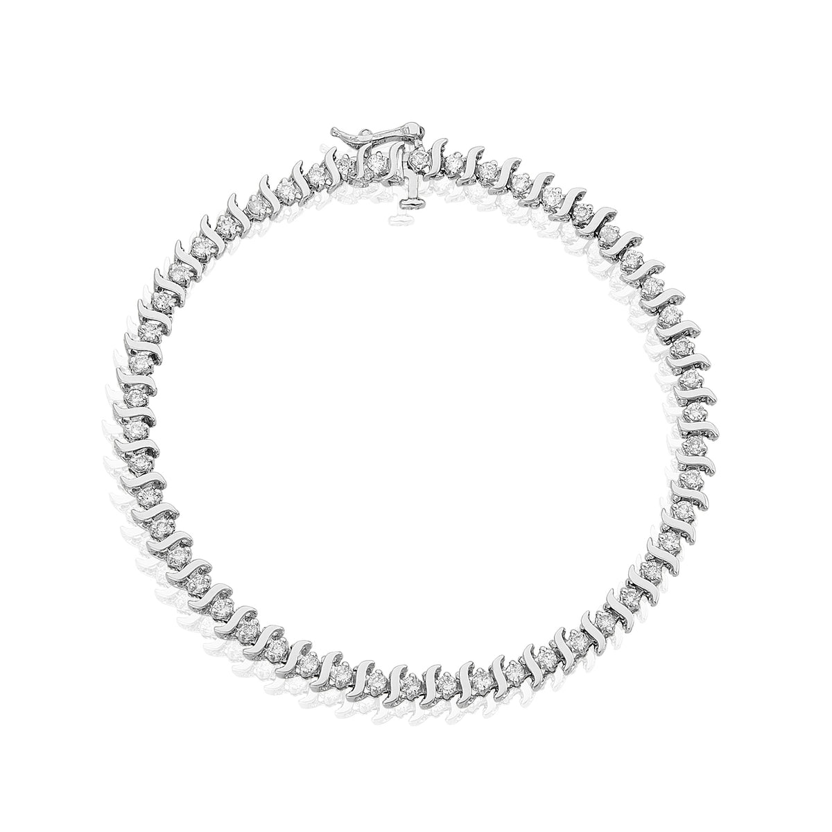Nehita yellow gold & diamond tennis bracelet