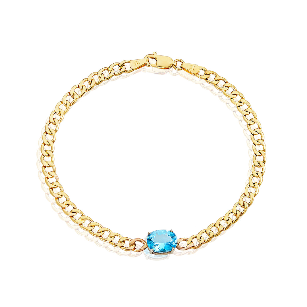 Nehita Cuban-Link Blue Topaz Bracelet