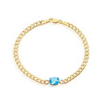 Load image into Gallery viewer, Nehita Cuban-Link Blue Topaz Bracelet
