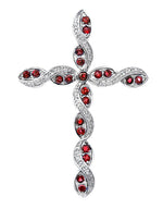 Load image into Gallery viewer, Ruby &amp; Diamond Cross Pendant
