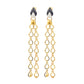 Nehita Double Drape Diamond & Onyx Earrings