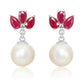 Marquise Ruby Pearl Earrings