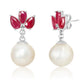 Marquise Ruby Pearl Earrings