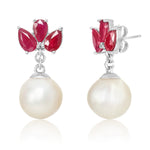 Load image into Gallery viewer, Marquise Ruby Pearl Earrings
