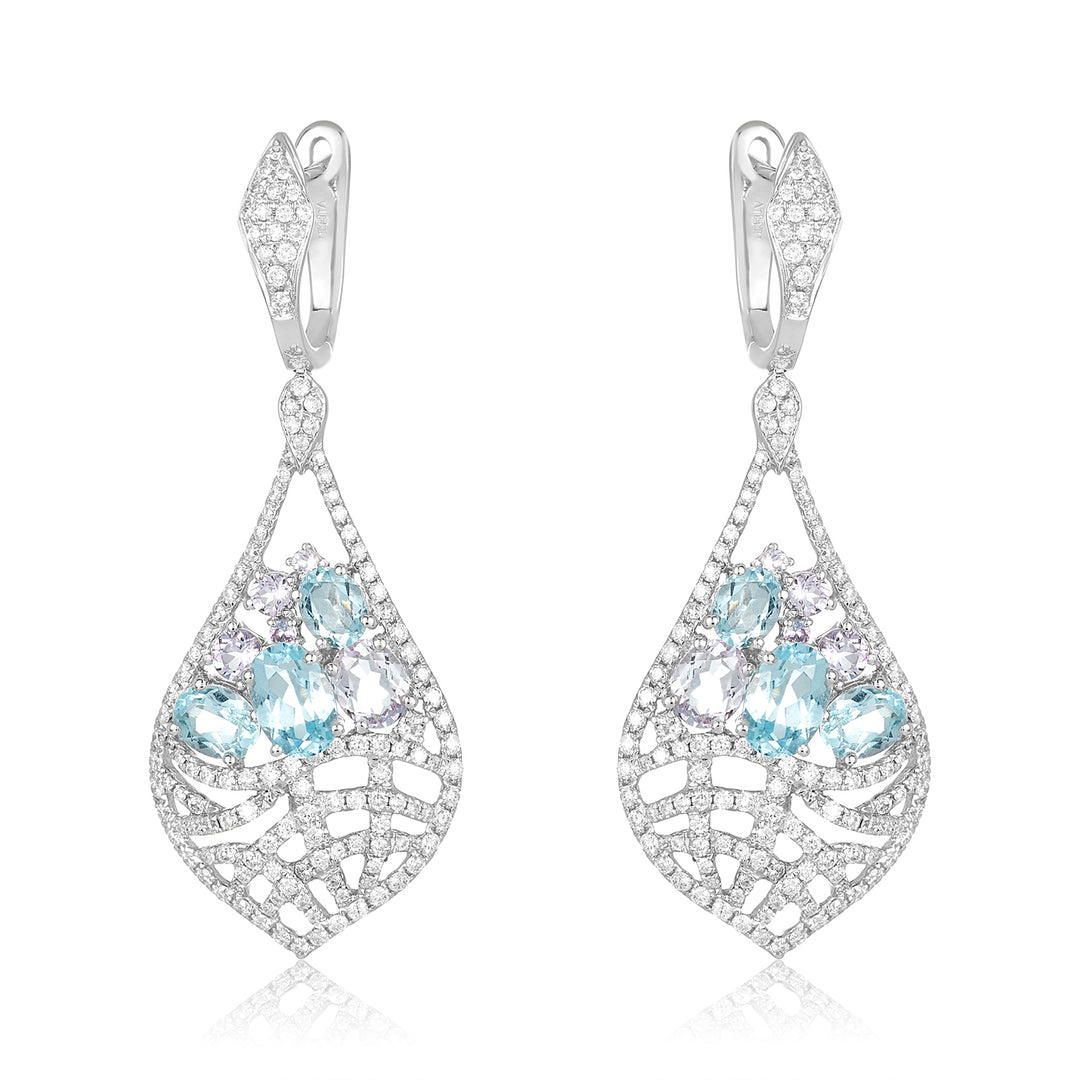 Aquamarine & Diamond Earrings