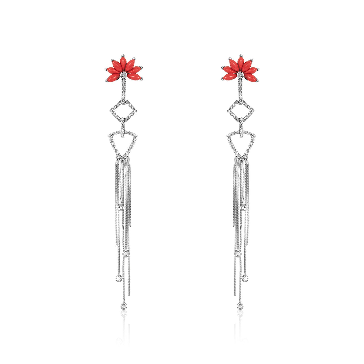 Grace Raindrop & Coral Earring