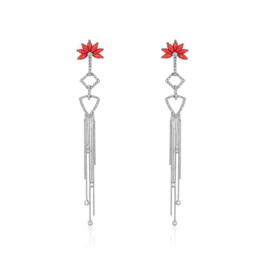 Grace Raindrop & Coral Earring