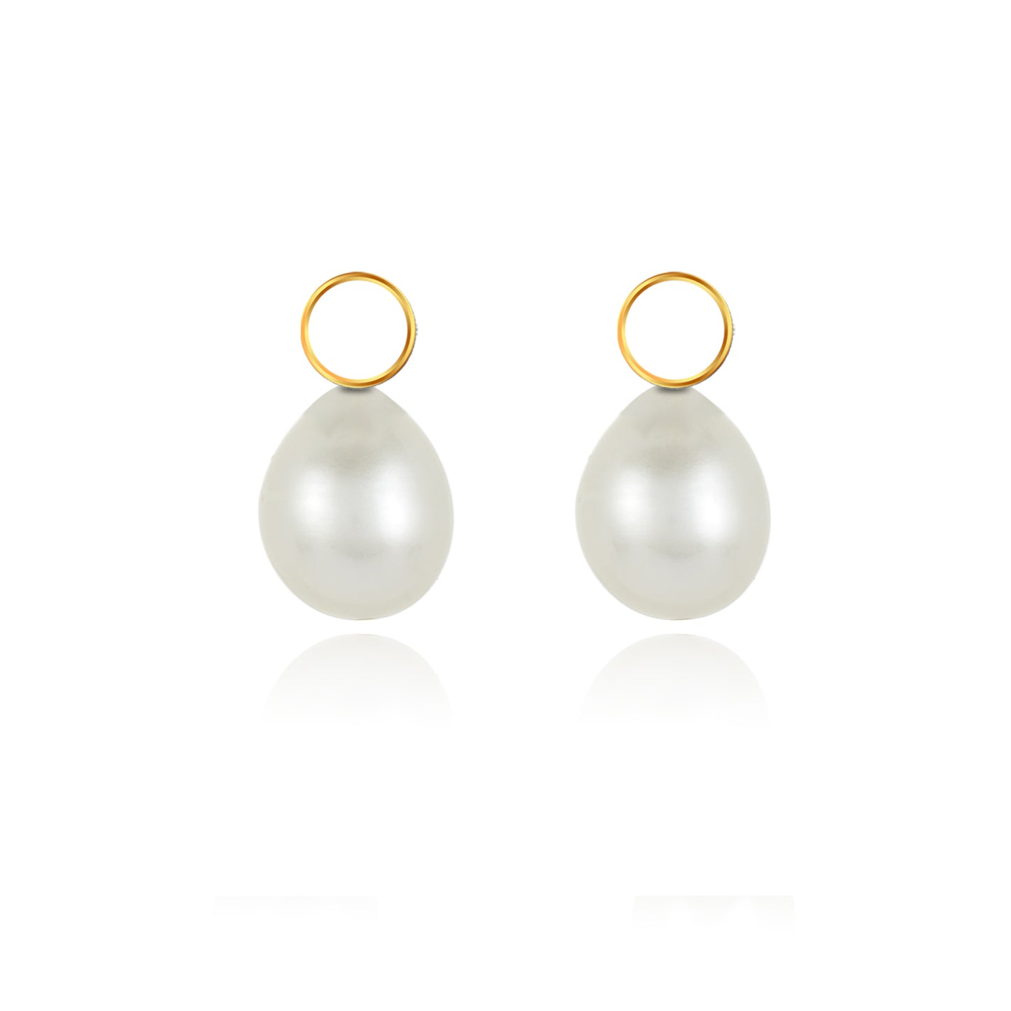 Two-In-On Rose Gold Pearl Charm Hoop Earrings
