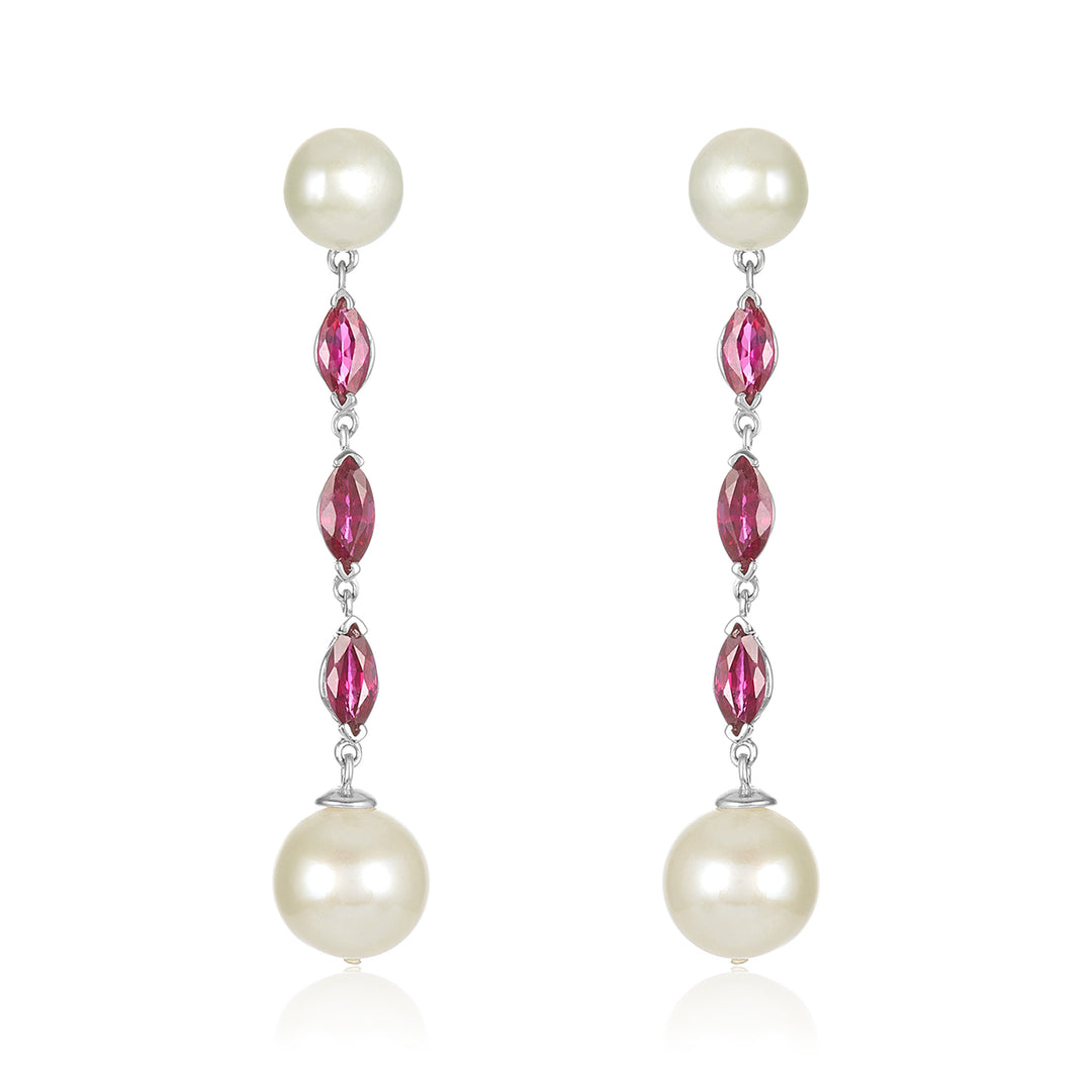 14kt Nehita Ruby & Pearl Earrings