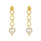 18kt Link Drop Pearl Earrings