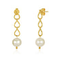 18kt Link Drop Pearl Earrings