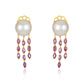 Ruby Raindrop Pearl Earrings