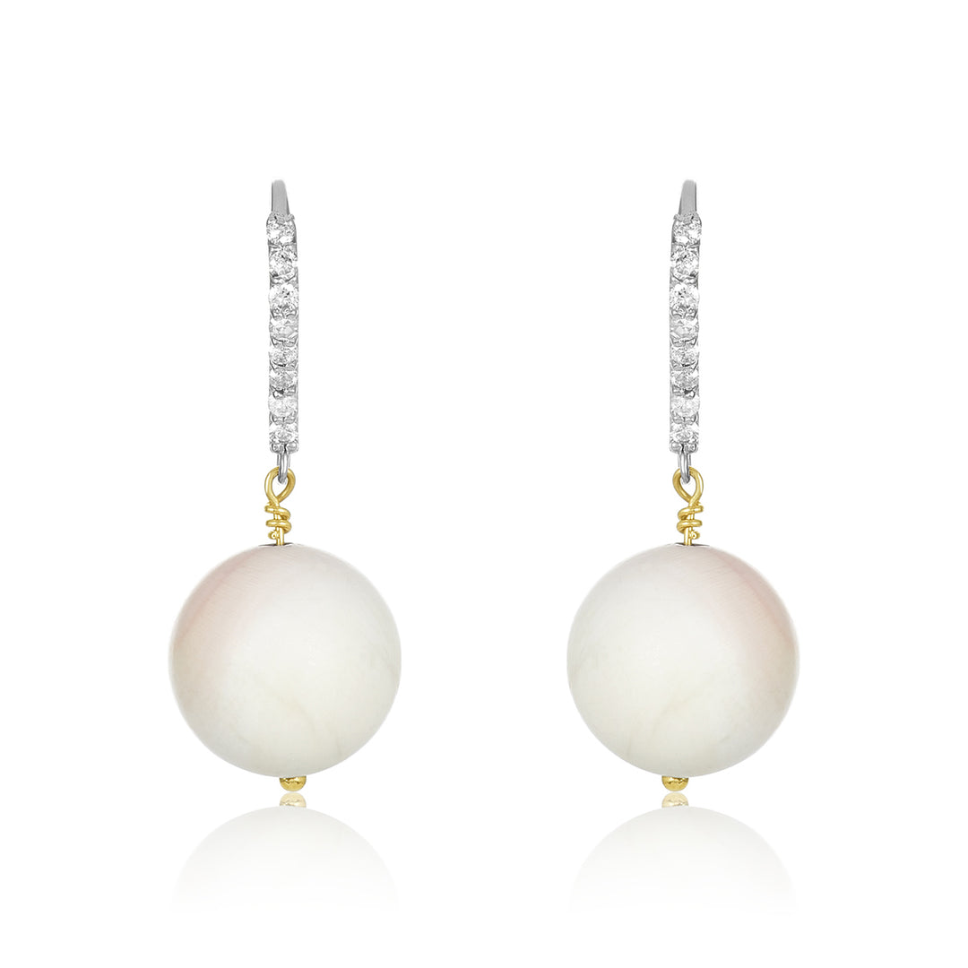 Diamond Shell Coral Earrings