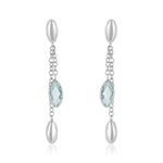 Load image into Gallery viewer, High Low White Gold Topaz Earring
