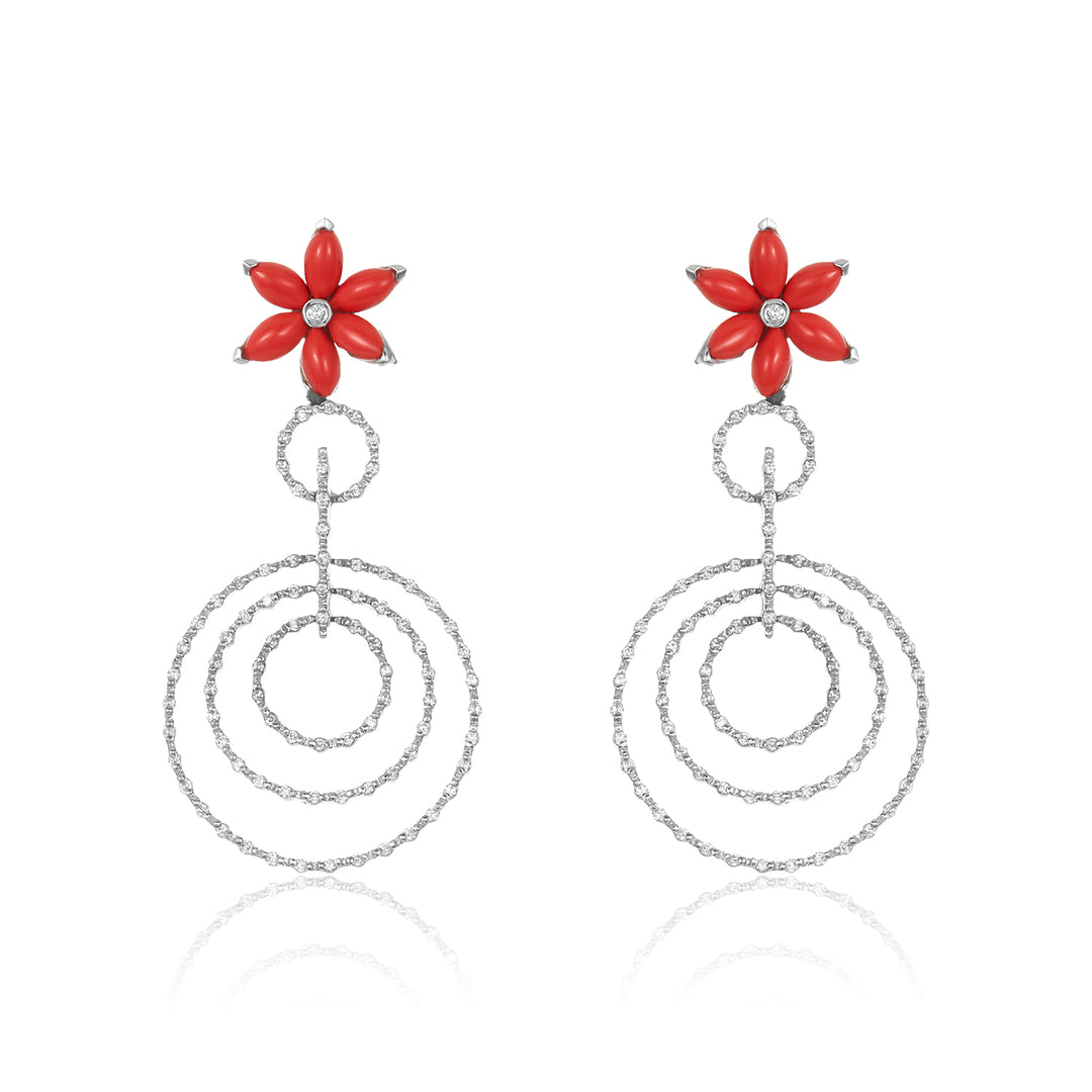 Grace Coral & Diamond Earring