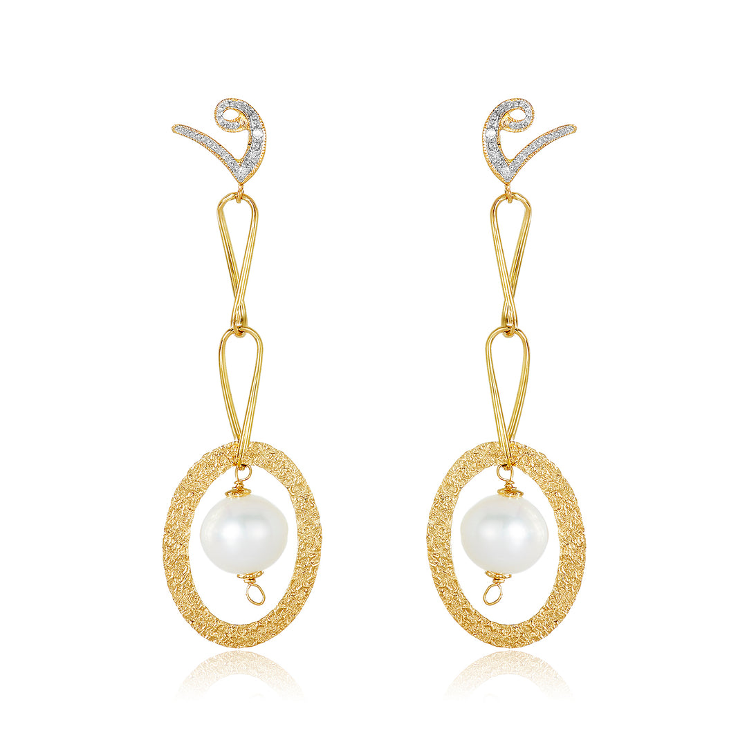 Nehita Gina Yellow Gold Pearl Earrings