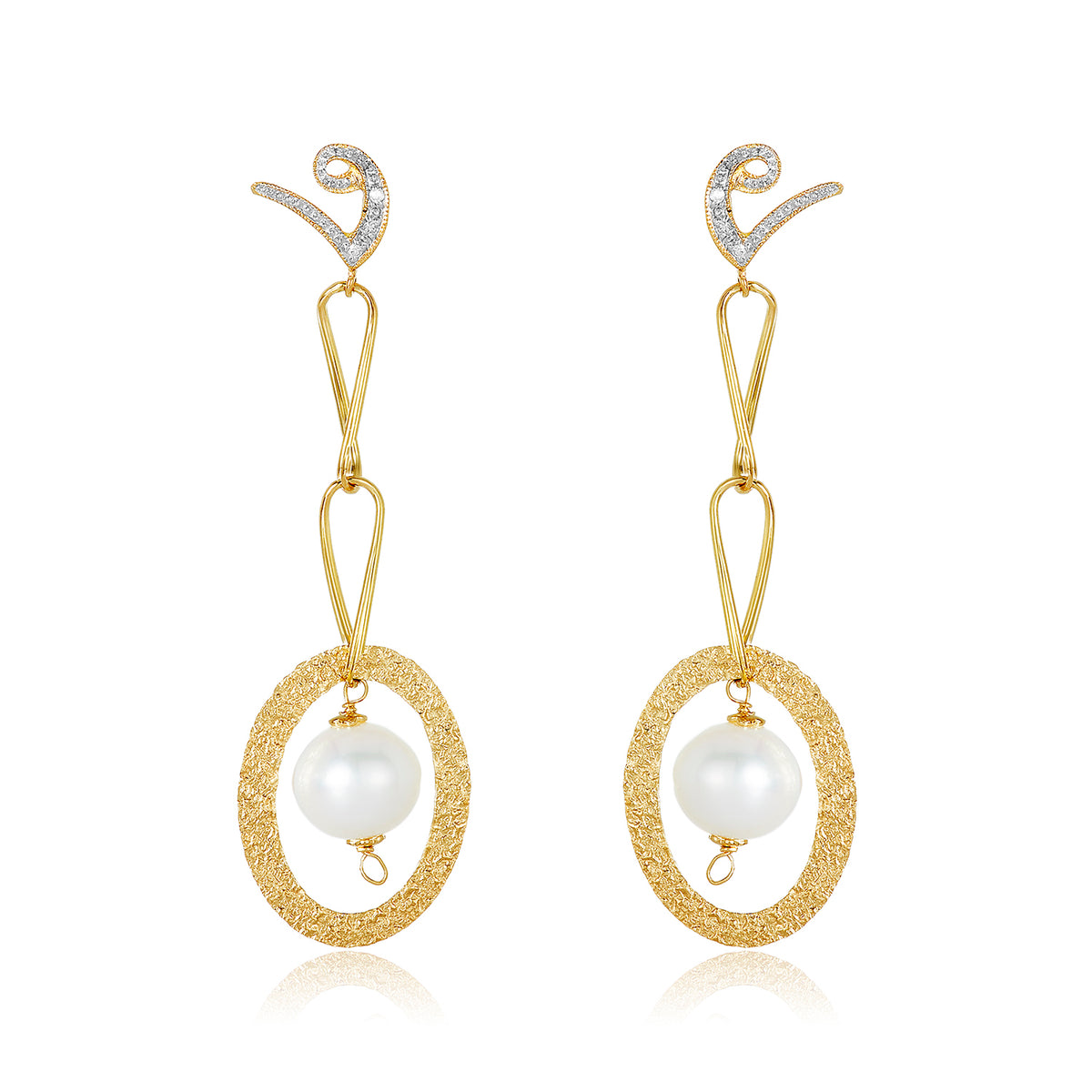 Nehita gina yellow gold pearl earrings