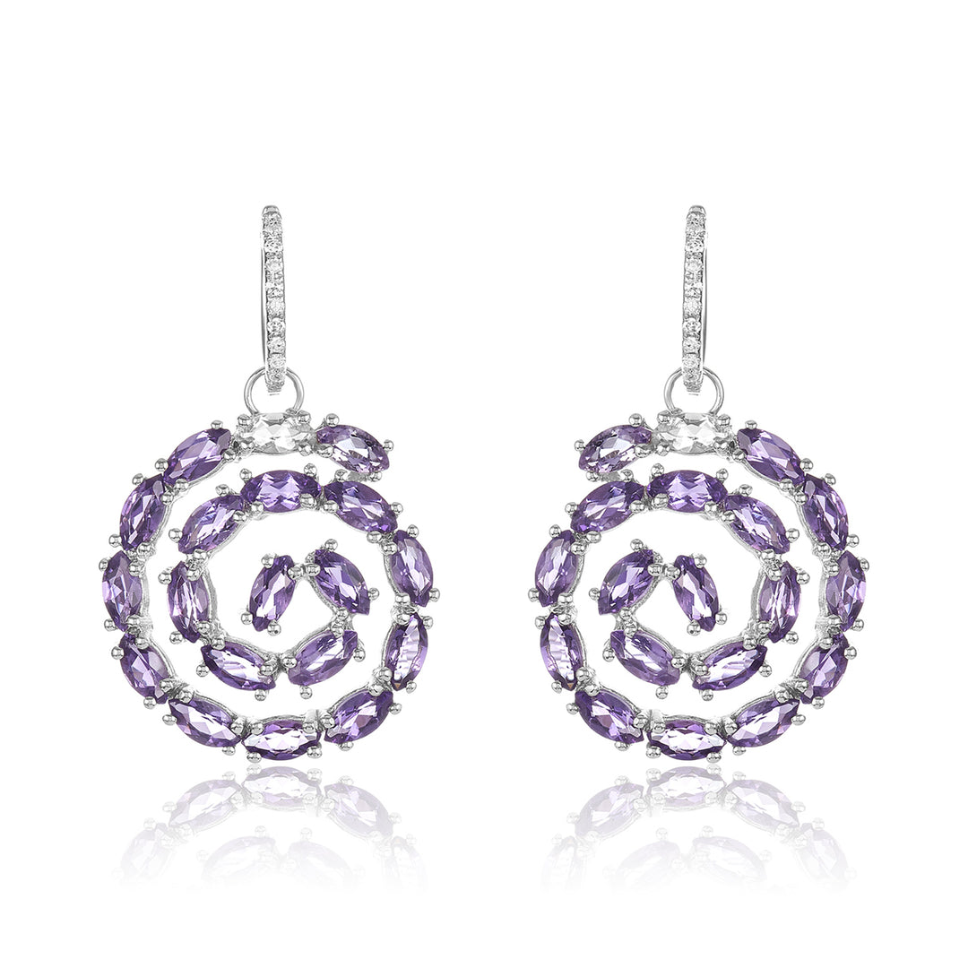 Squirl Amethyst & Diamond Earring