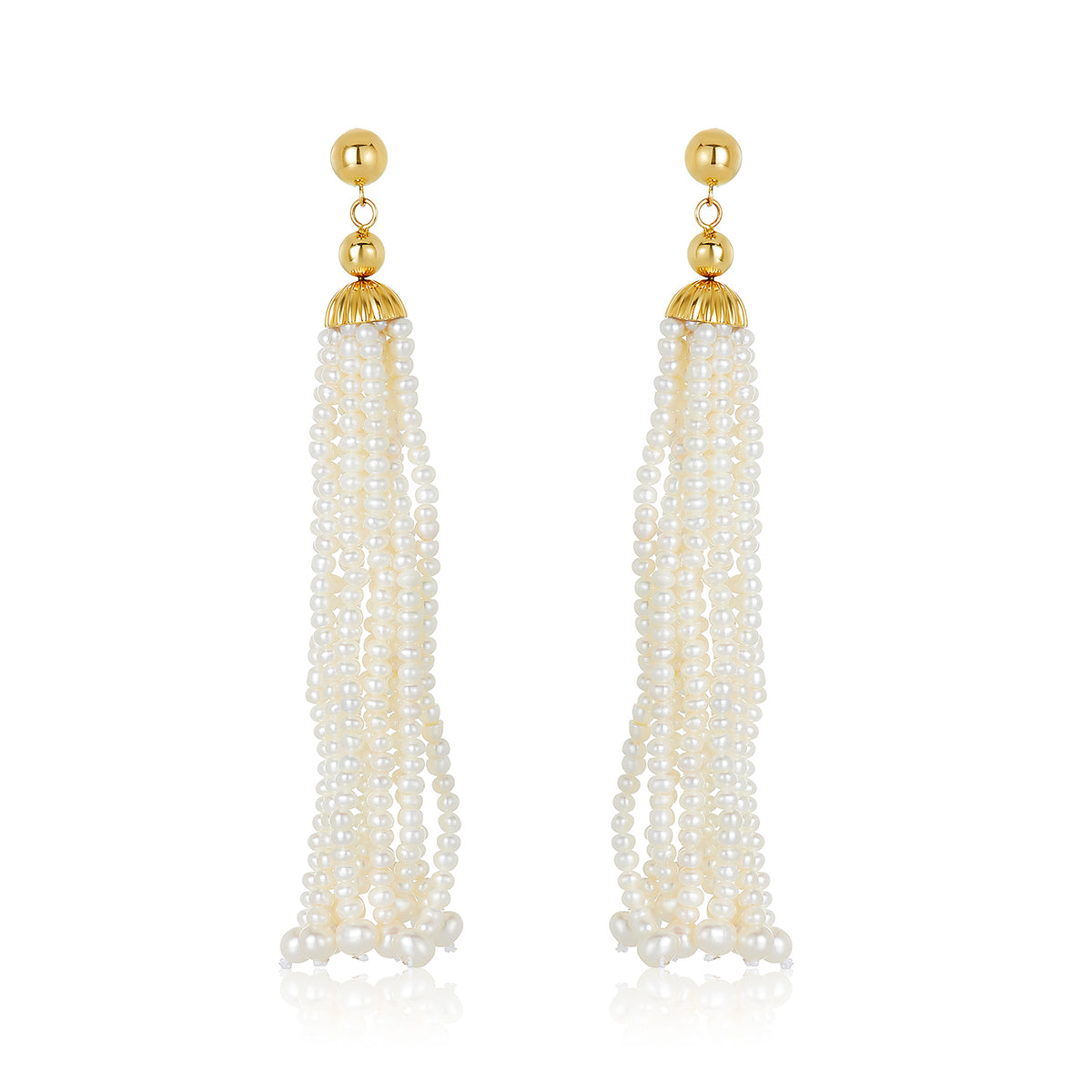 Nehita 10 tassel drop pearl earrings