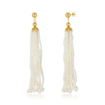 Load image into Gallery viewer, Nehita 10 Tassel Drop Pearl Earrings
