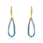 Load image into Gallery viewer, Tear Drop Blue Topaz &amp; Diamond Earring
