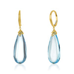 Load image into Gallery viewer, Tear Drop Blue Topaz &amp; Diamond Earring
