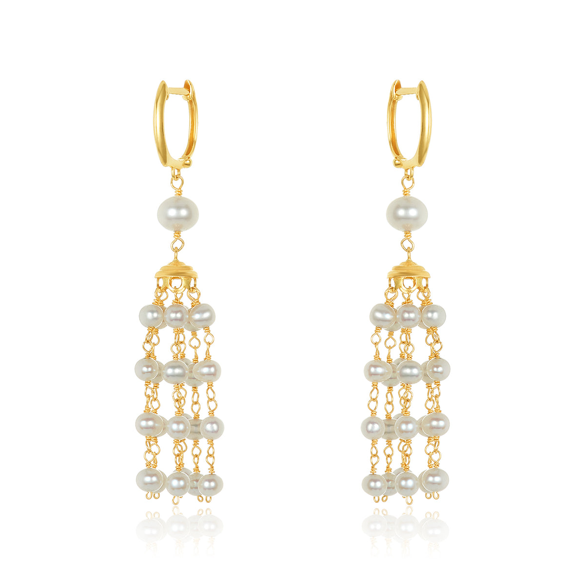 Pearl and diamond earrings