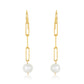 Paper-Clip French Hook Pearl Earrings