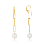 Load image into Gallery viewer, Paper-Clip French Hook Pearl Earrings
