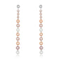 Nehita White Gold Graduating Pastel Pearl Earrings