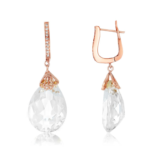 Nehita Ndali Rose Gold White Quartz & Diamond Earring