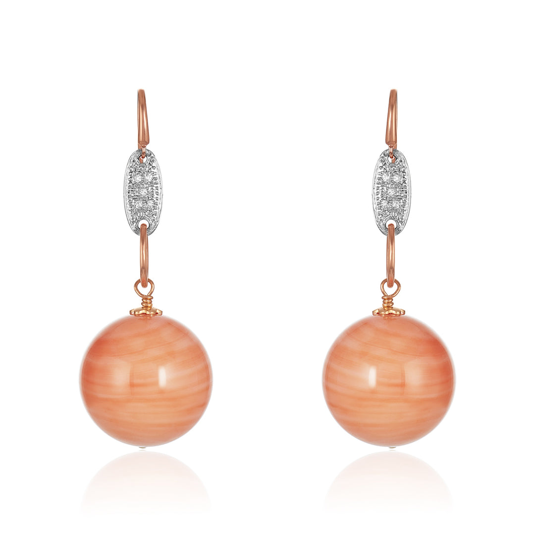 14kt Drop Coral Earring